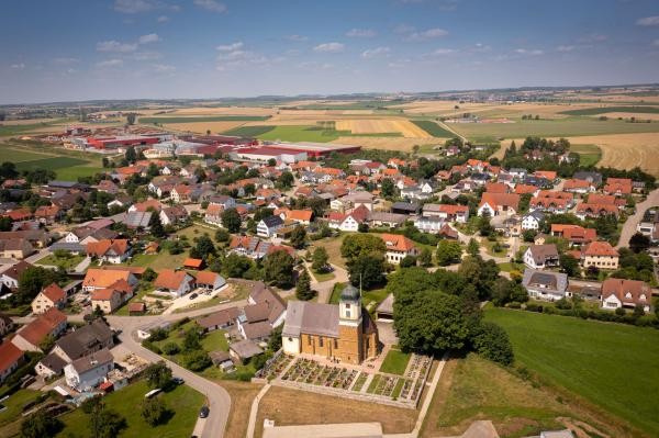 Luftaufnahme des Baugebiets Welkfeld III